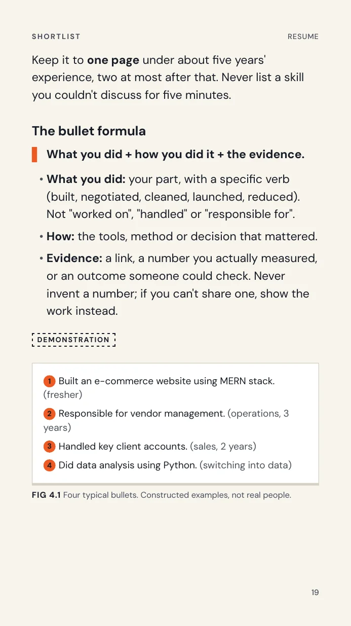 The bullet formula page