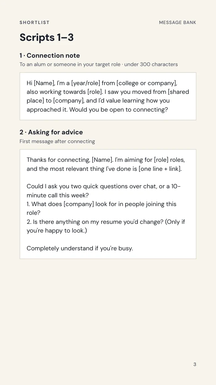 Message Bank scripts